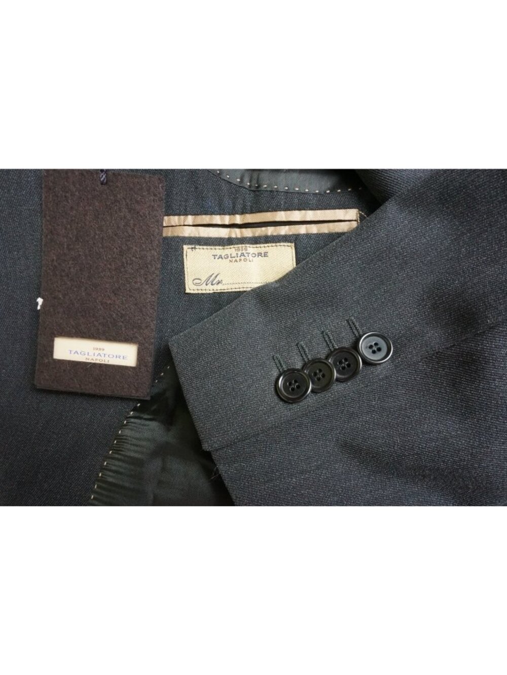 Tagliatore Napoli Gray S100s Wool 2 Pc Suit Jacket Pants Sz 38R Brand New